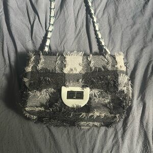 Ruffled Jean Crossbody Bag
